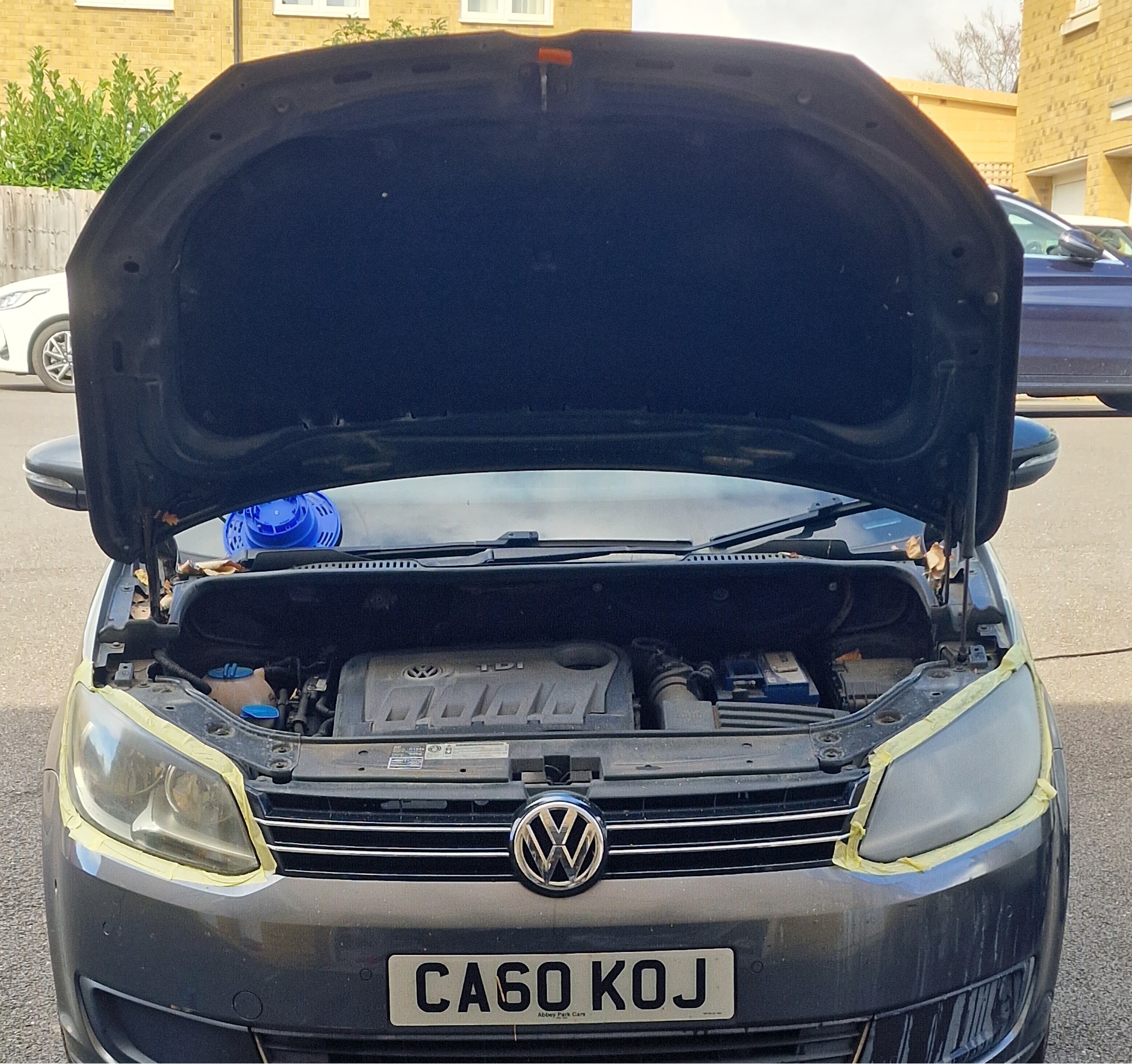 VW Touran before restoration, full front view